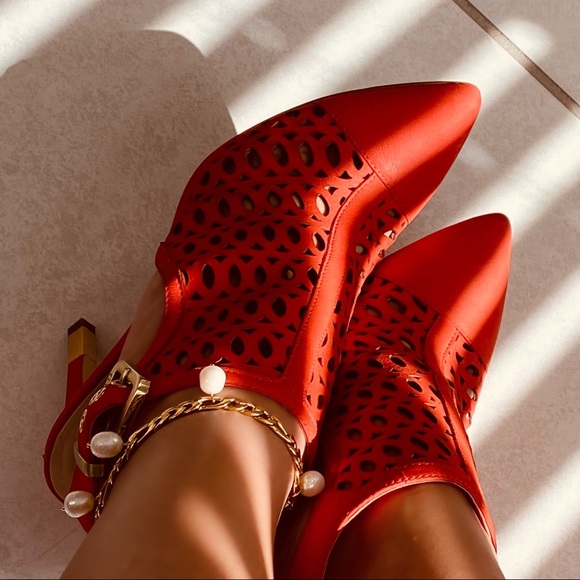 18K Gold Six Freshwater Pearls Charms Fígaro Link Anklet - Picture 7 of 10